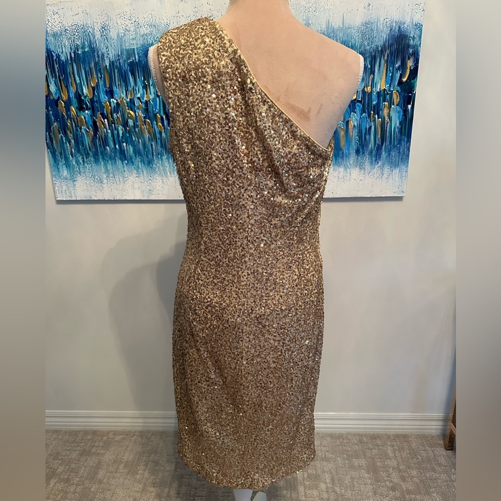 Calvin Klein Sequin One Shoulder cocktail dress - Picture 2 of 6